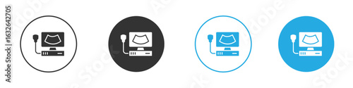 Ultrasonography icon in editable flat vector in black and white