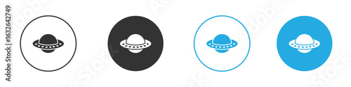UFO icon in editable flat vector in black and white