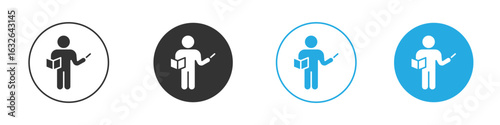 Teaching icon in editable flat vector in black and white