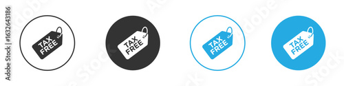 Tax free icon in editable flat vector in black and white