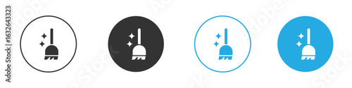 Sweeping icon in editable flat vector in black and white