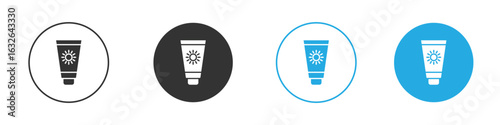 Sunscreen icon in editable flat vector in black and white