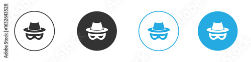 Spy icon in editable flat vector in black and white