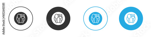 Spoon and Fork icon in editable flat vector in black and white