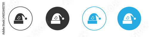 Sleeping Hat icon in editable flat vector in black and white