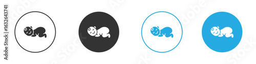 Sleeping baby icon in editable flat vector in black and white