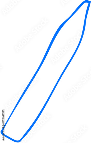Drawing of a closed utility knife, representing office, art, or crafting tools.