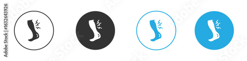 Shin pain icon in editable flat vector in black and white