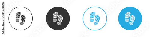 Shoe print icon in editable flat vector in black and white