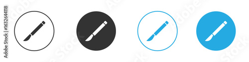 Scalpel icon in editable flat vector in black and white