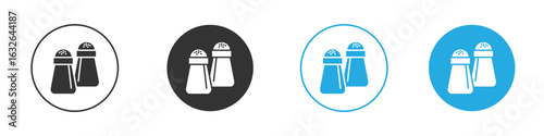 Salt and pepper shakers icon in editable flat vector in black and white