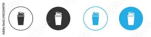 Protein shake icon in editable flat vector in black and white