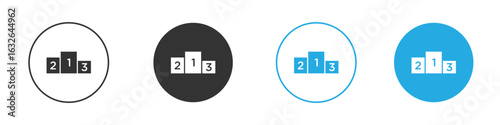 Podium icon in editable flat vector in black and white