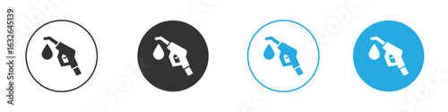 petrol icon in editable flat vector in black and white