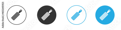Microplane grater icon in editable flat vector in black and white