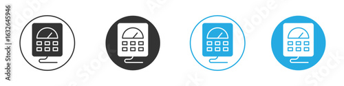 Meter icon in editable flat vector in black and white