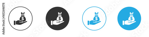loan icon in editable flat vector in black and white