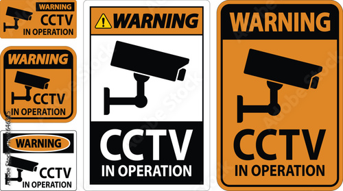 Warning Signs for CCTV in Operation with Surveillance Camera Graphics