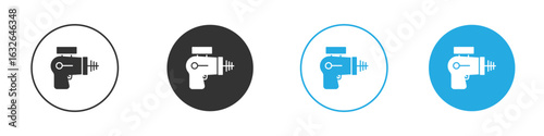 Laser gun icon in editable flat vector in black and white
