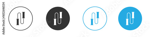 Jump rope icon in editable flat vector in black and white