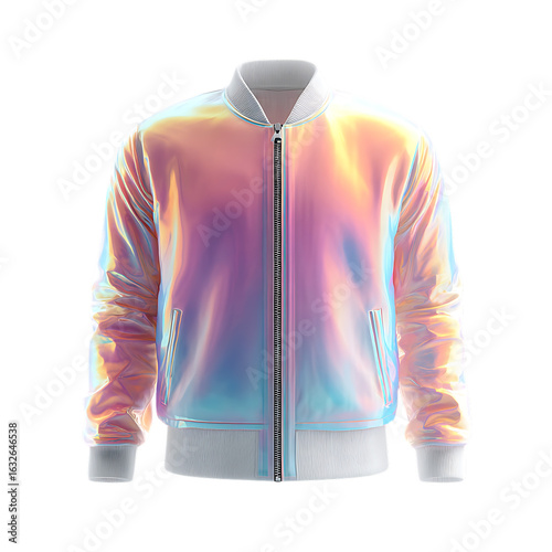 Holographic Bomber Jacket Mockup 