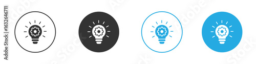 Innovation icon in editable flat vector in black and white