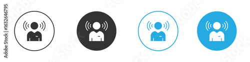 Influencer icon in editable flat vector in black and white
