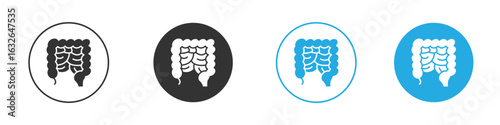 Gut icon in editable flat vector in black and white
