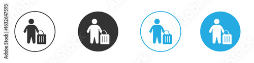 Guest icon in editable flat vector in black and white