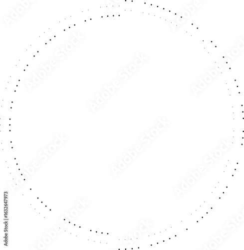 Short dotted rays radiate outward from a circular base with a hollow center.