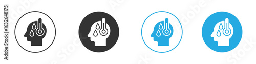 Fever icon in editable flat vector in black and white