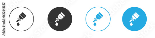 eye drop icon in editable flat vector in black and white