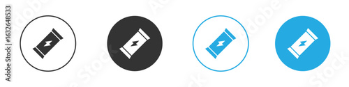 Energy bar icon in editable flat vector in black and white