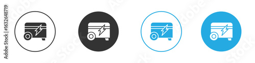 Electric generator icon in editable flat vector in black and white