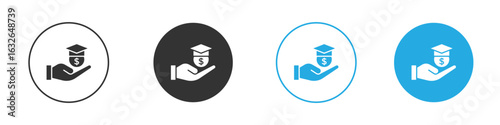 Education cost icon in editable flat vector in black and white