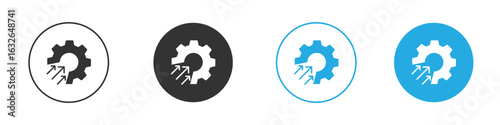 Efficiency icon in editable flat vector in black and white