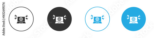 Ddos icon in editable flat vector in black and white