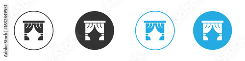Curtains icon in editable flat vector in black and white