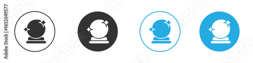 Crystal ball icon in editable flat vector in black and white