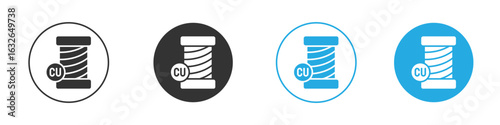 Copper icon in editable flat vector in black and white
