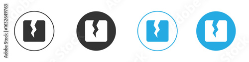 Crack icon in editable flat vector in black and white