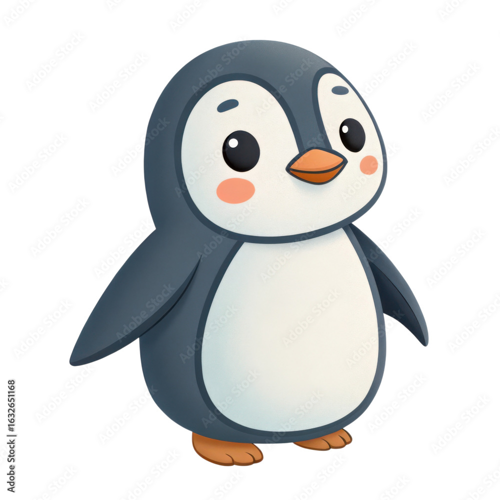 Fototapeta premium Cute cartoon penguin illustration isolated on transparent background