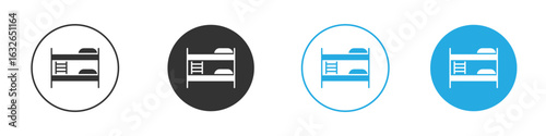 Bunk bed icon in editable flat vector in black and white