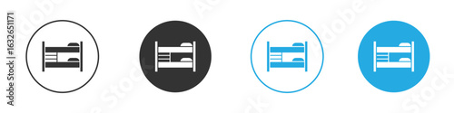 Bunk bed icon in editable flat vector in black and white