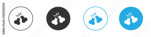 Broken bone icon in editable flat vector in black and white