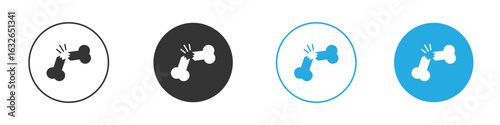 Broken bone icon in editable flat vector in black and white