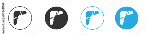 Boomerang icon in editable flat vector in black and white