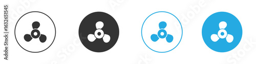 Boat screw icon in editable flat vector in black and white