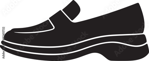 Minimal Flat Business Slip-On Loafer Shoe Vector Illustration for Professional Designs