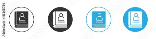 Biography icon in editable flat vector in black and white